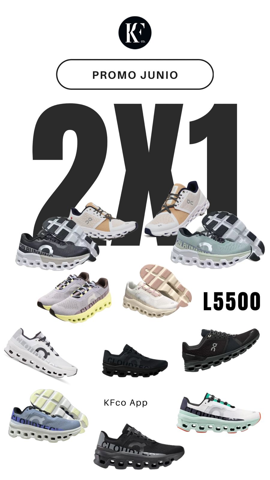 Tenis Casual  On-Cloud Dama / Negro-Negro Z12