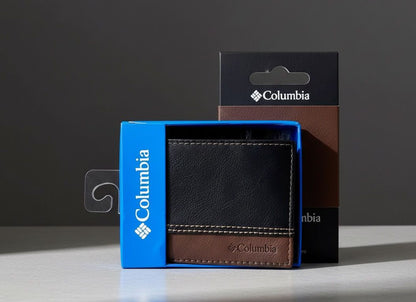 Billetera Para Hombre Marca Columbia Negra y Café US08