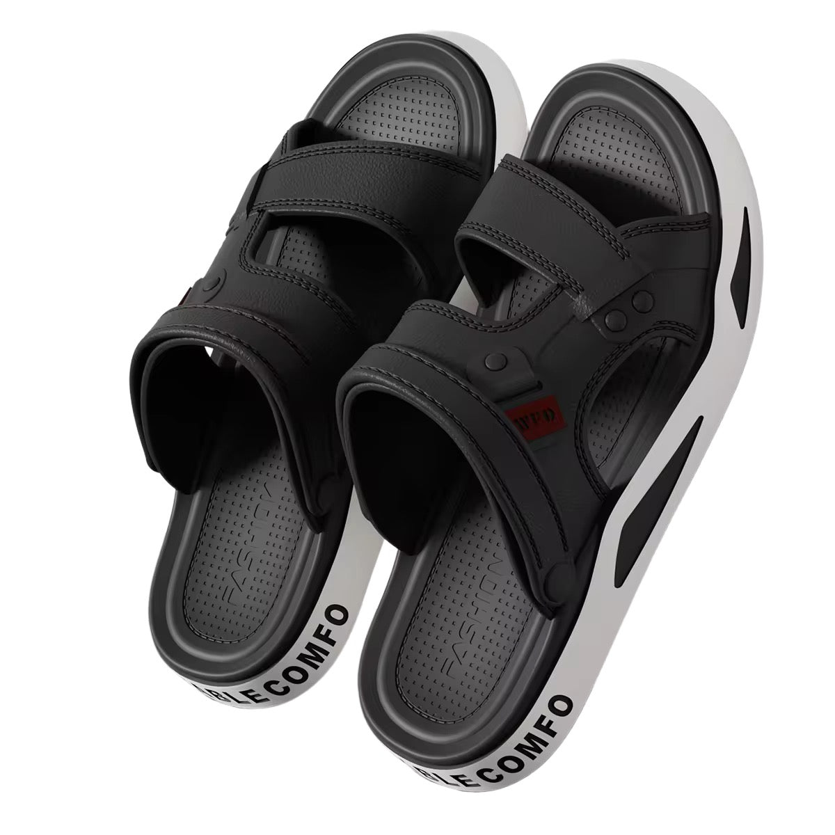 Sandalias Antideslizantes para Caballero /Negro-Blanco N32