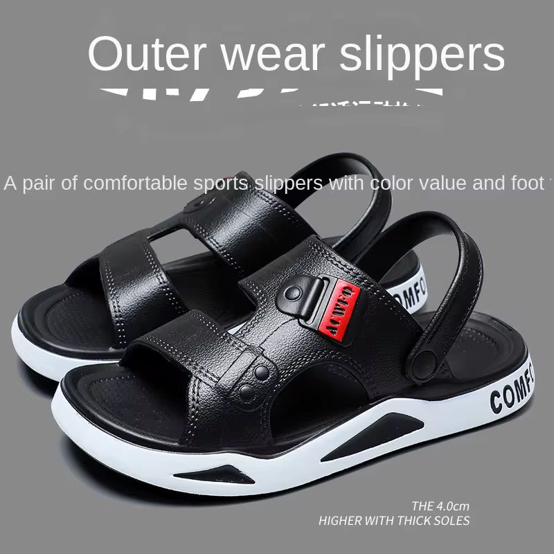 Sandalias Antideslizantes para Caballero /Negro-Blanco N32