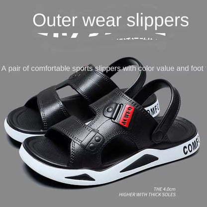 Sandalias Antideslizantes para Caballero /Negro-Blanco N32