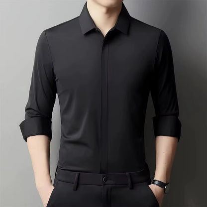 Camisa  formal manga larga para caballero/Negro BL38
