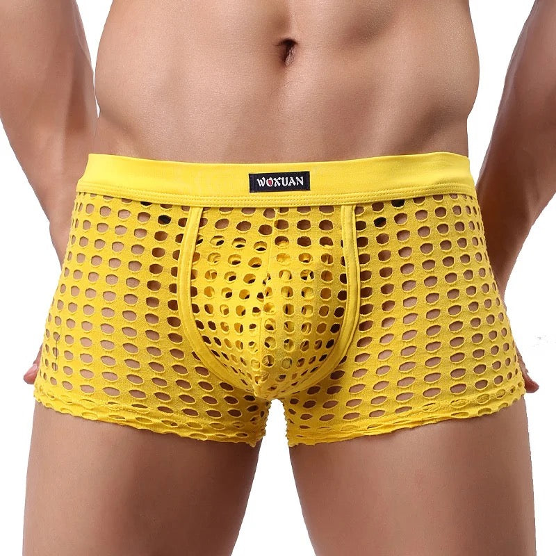Boxer Malla Transparente - Amarillo K241