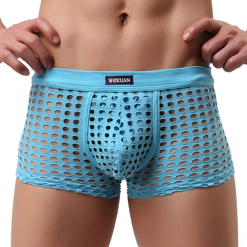 Boxer Malla Transparente - Celeste K241