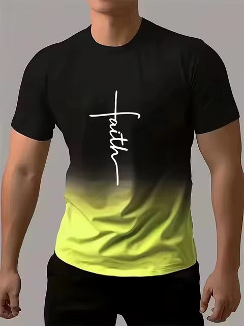 Camiseta casual / Negro-Amarillo IM24