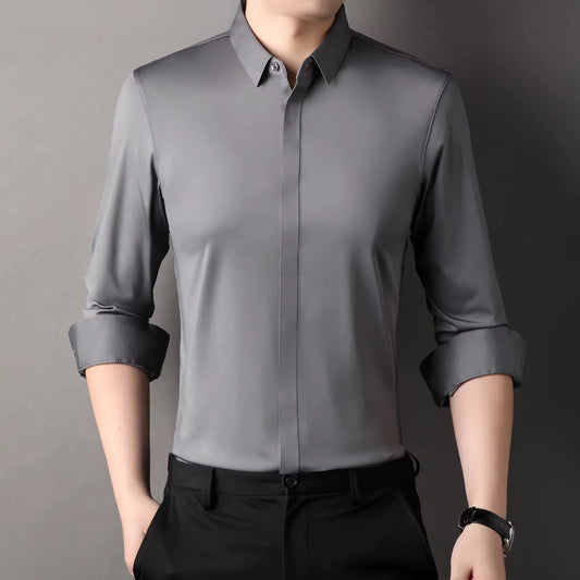 Camisa  formal manga larga para caballero/Gris BL38