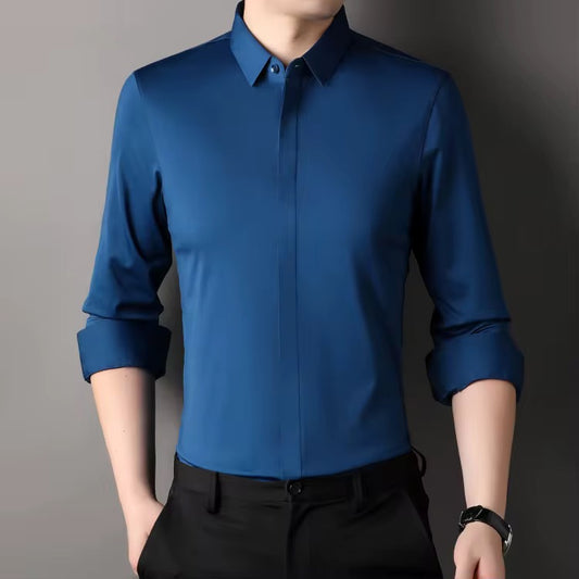 Camisa  formal manga larga para caballero/Azul Royal BL38