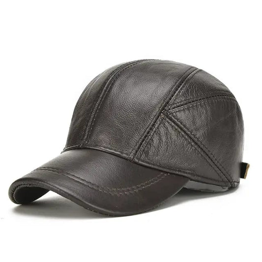 Gorra de Cuero Original Triangulo /Cafe Oscuro K202