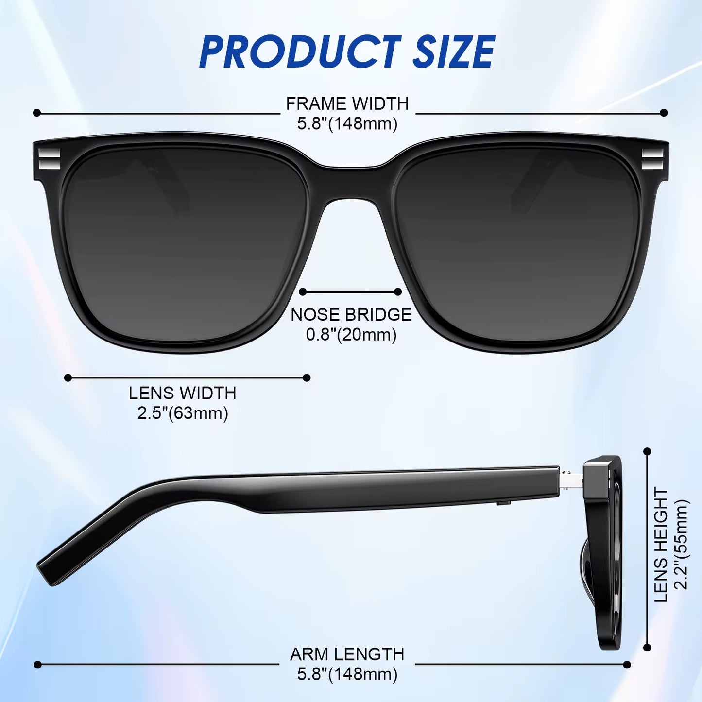 Lentes de Sol Inteligente /C179 Negro