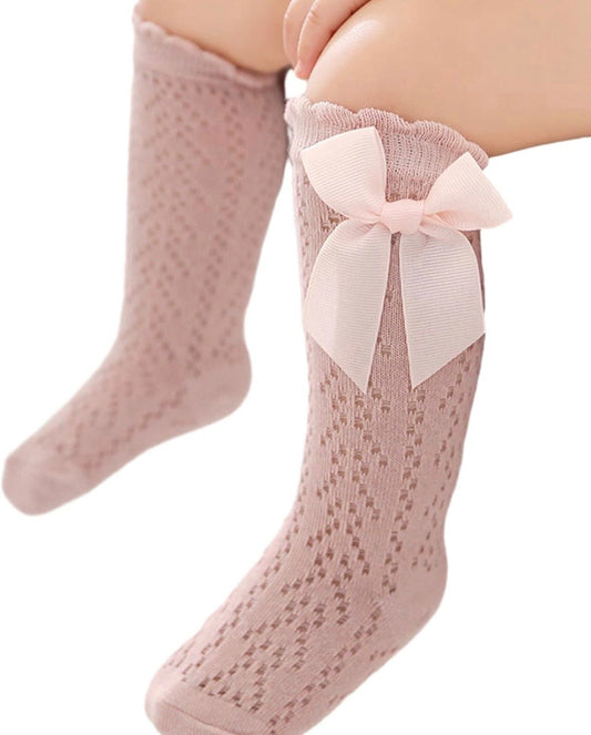 Calcetines para bebe con chongo  / RA110 Rosa