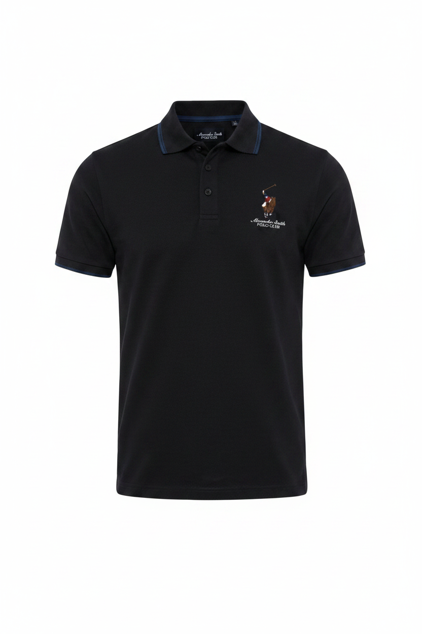 Camisa Polo Club Alexander Smith Negro NK04
