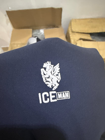 Camisa Formal Manga Marca Ice Man/ Azul Marino NK16