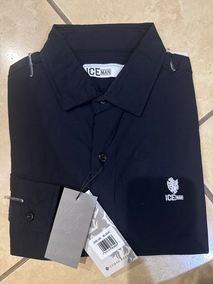 Camisa Formal Manga Marca Ice Man/ Negro NK16