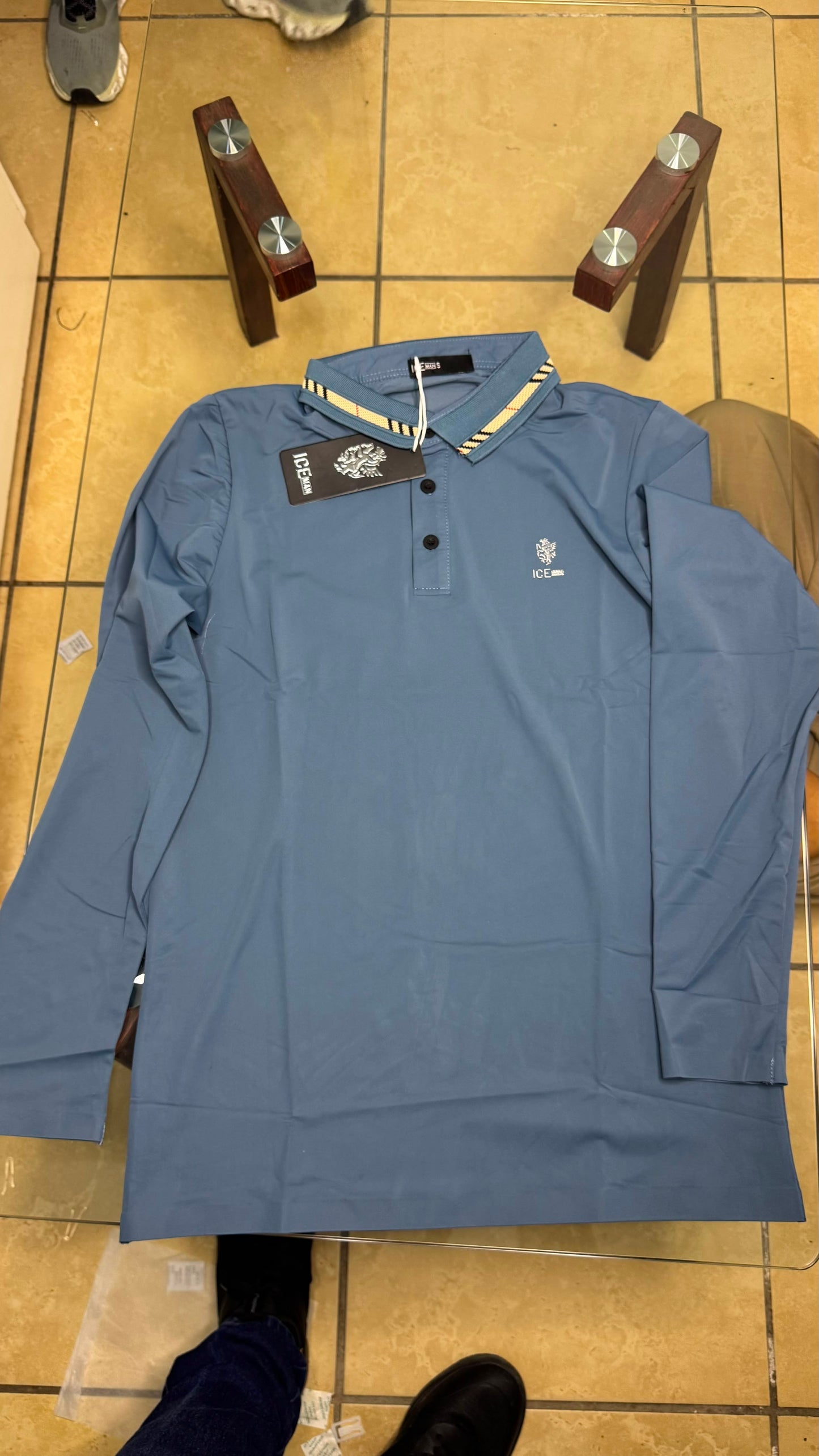 Camisa manga larga  Ice Man/ Azul Claro NK17