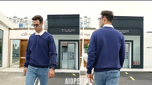 Sudadera para Caballero Tipo Polo/Gris N09