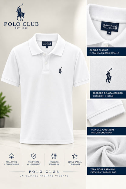 Camisa Polo Club Alexander Smith Blanco. NK28