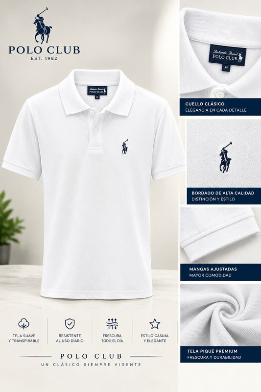 Camisa Polo Club Alexander Smith Blanco. NK28