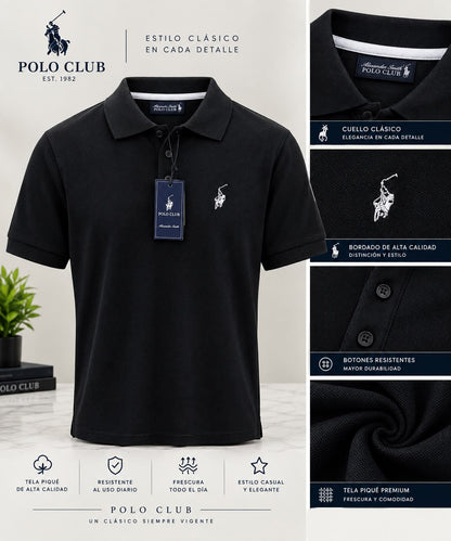 Camisa Polo Club Alexander Smith Negro. NK28