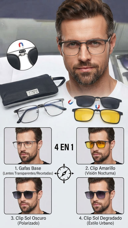 Lentes para el Sol. para caballero  -  Lente 4 en 1   C194