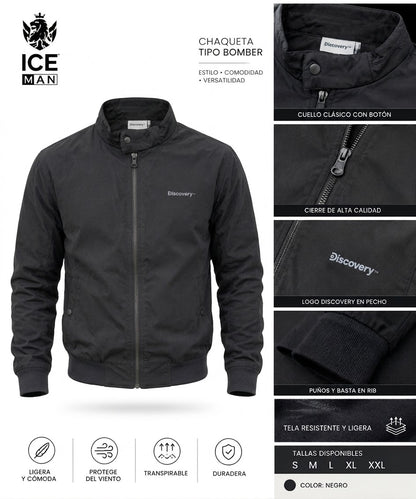 Jacket Marca Discovery Impermeable para Caballero - NK37 Negro