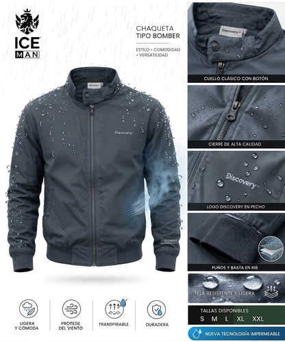 Jacket Marca Discovery Impermeable para Caballero - NK37 Negro