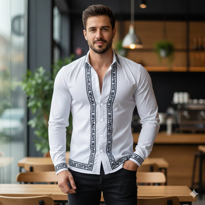 Camisa  manga larga para caballero/Blanco BL40