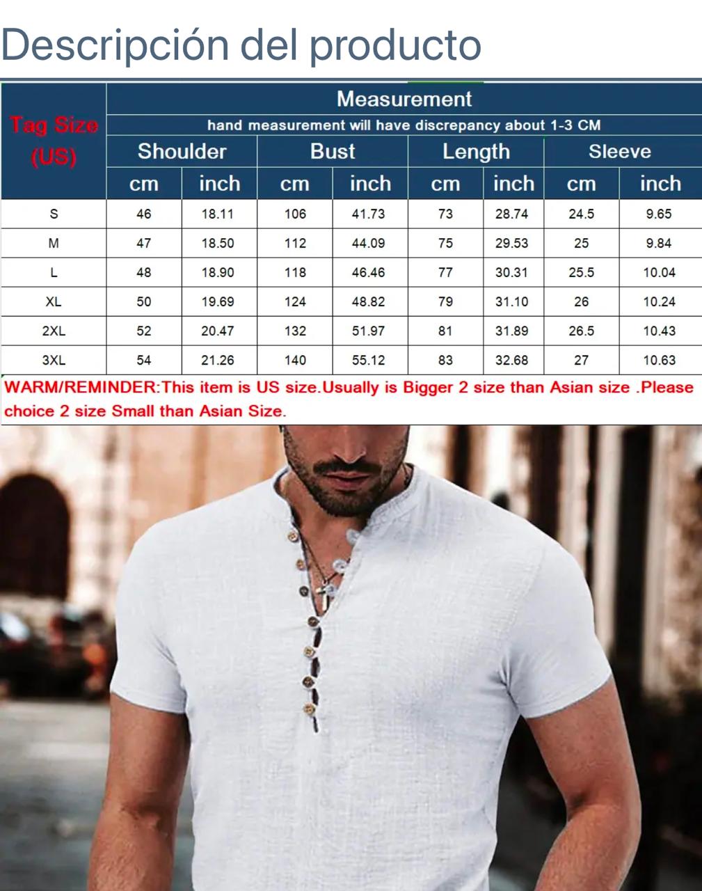 Camisa Casual Para caballero / Blanco  K28