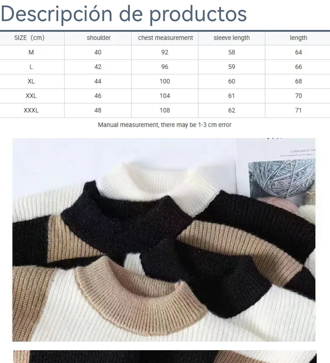 Sueter Cuello alto para caballero/Negro S031