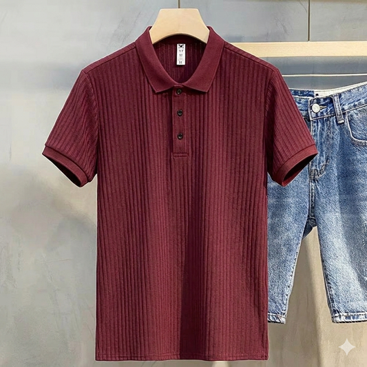 Camisa casual tipo polo/ IM32 - Vino