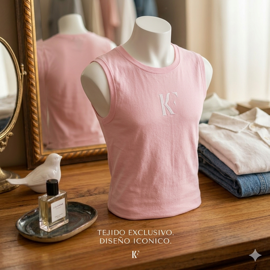 Camiseta desmangada KF - Rosa K289