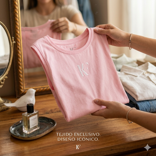 Camiseta desmangada KF - Rosa K289