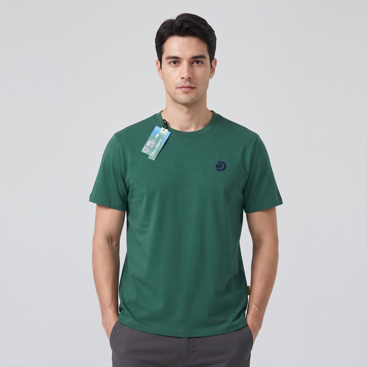 Camiseta Discovery para Caballero - Verde KCN15