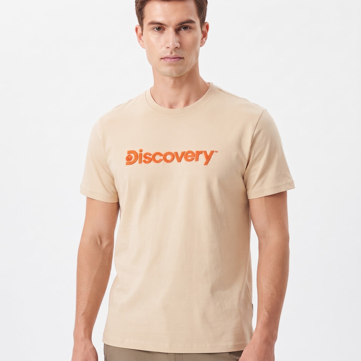 Camiseta Discovery para Caballero - Beige KCN16