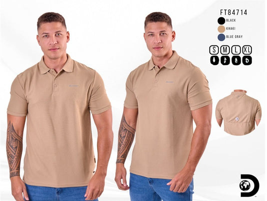 Camisa Tipo Polo Marca Discovery  Gris Azulado NK06