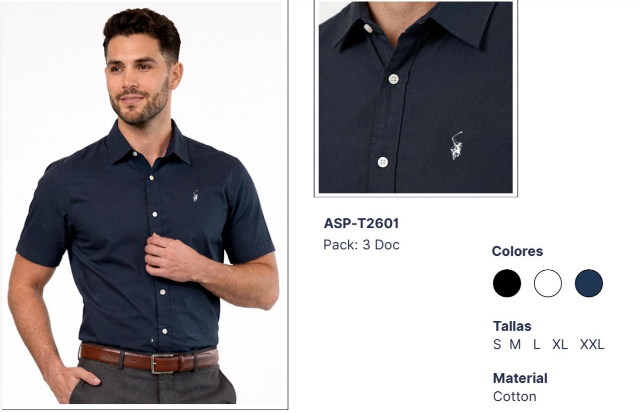 Camisa Polo Club Alexander Smith  Formal Azul  NK24
