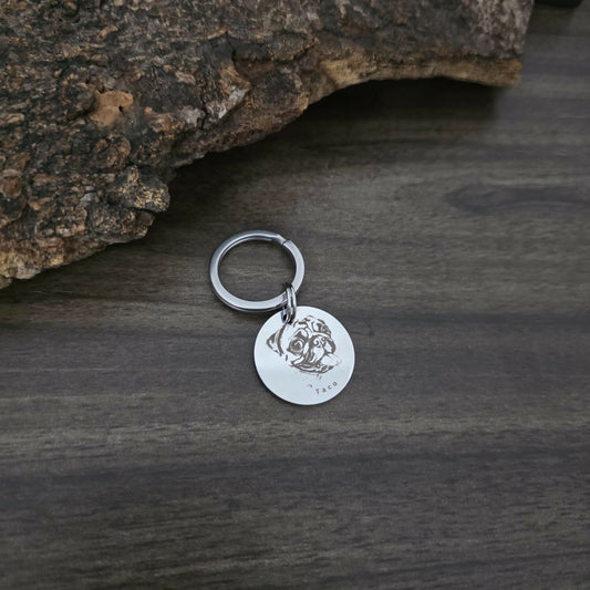 LLAVERO FOTO GRABADO LASER MASCOTA ML01