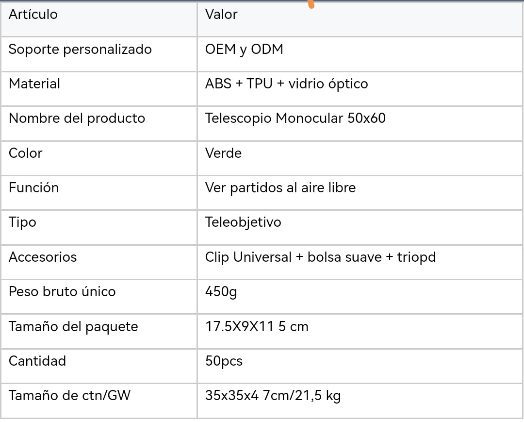 Telescopio Monocular con Tripode/   B147
