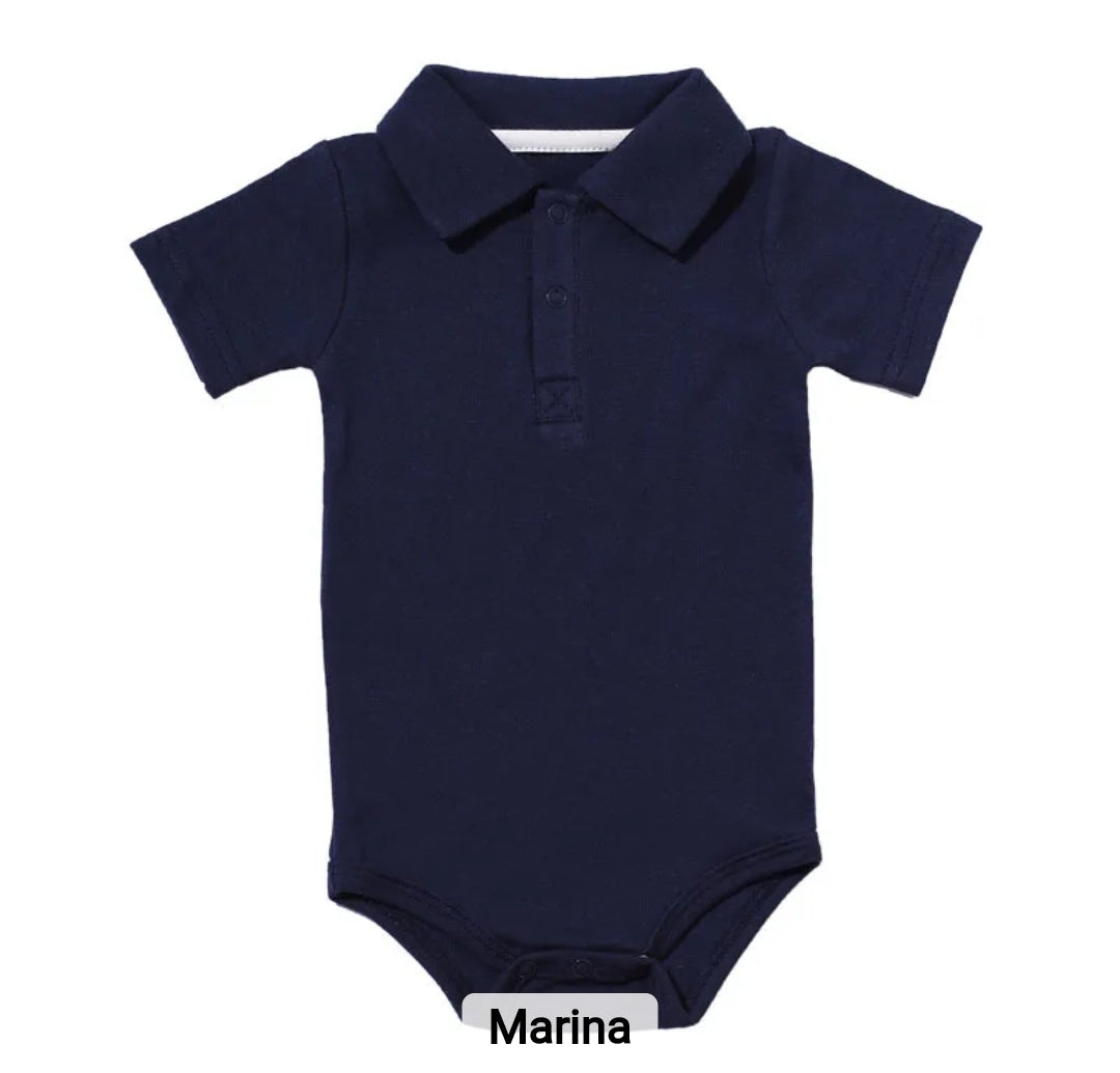 Mameluco tipo Polo para bebe /  B70 Azul