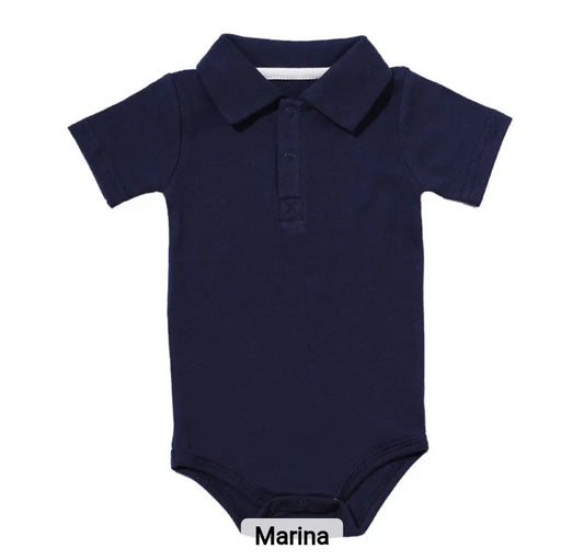 Mameluco tipo Polo para bebe /  B70 Azul