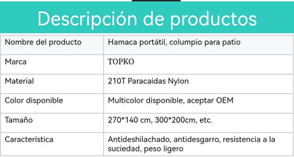 Hamaca Portatil Negra/gris S020