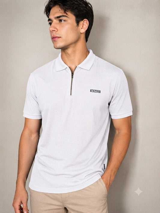 Camiseta Bongo para Caballero Tipo Polo - Blanco KCN18
