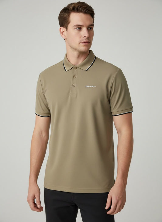 Camisa Tipo Polo Marca Discovery  Khaki NK06