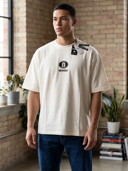 Camiseta Bongo para Caballero Oversize - Crema KCN10