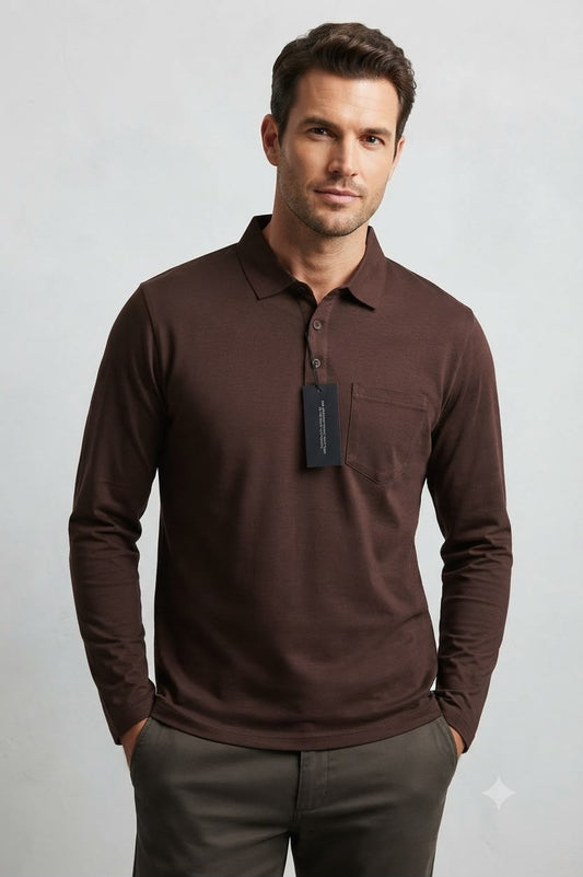 Camisa Manga larga  tipo polo. Marca Touch & Go. / Cafe NK18