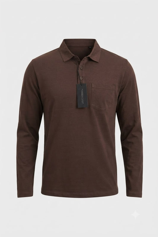 Camisa Manga larga  tipo polo. Marca Touch & Go. / Cafe NK18
