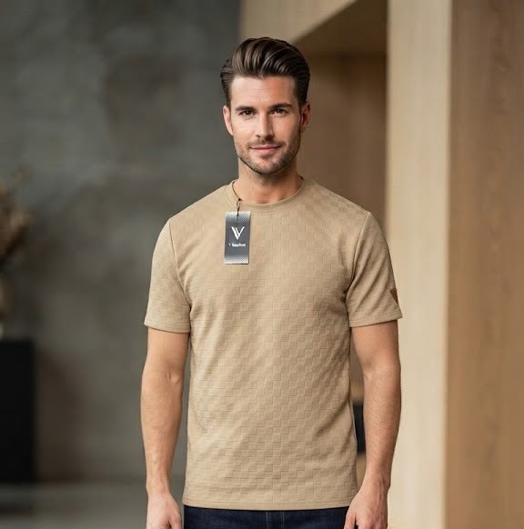 Camiseta Over Size con Alto relieve  Marca Interview -  Beige NK20