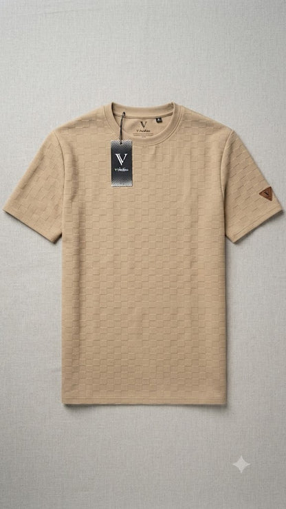 Camiseta Over Size con Alto relieve  Marca Interview -  Beige NK20
