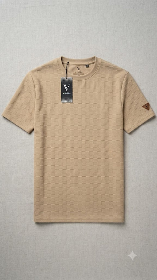 Camiseta Over Size con Alto relieve  Marca Interview -  Beige NK20