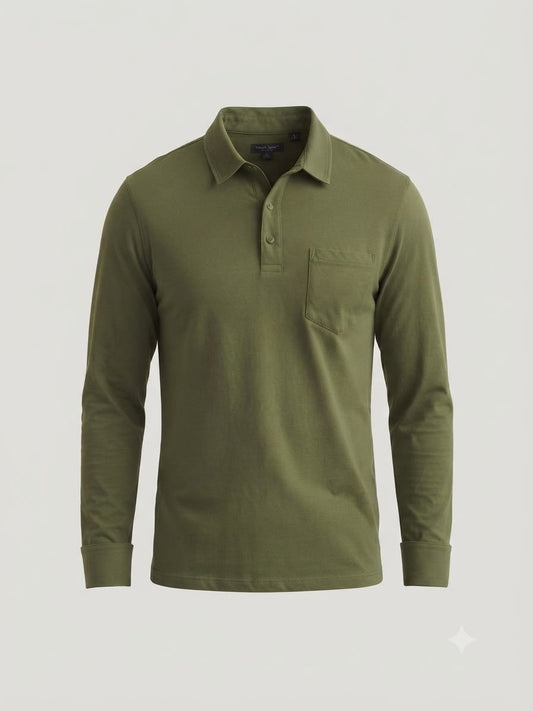 Camisa Manga larga  tipo polo. Marca Touch & Go. /Verde NK18