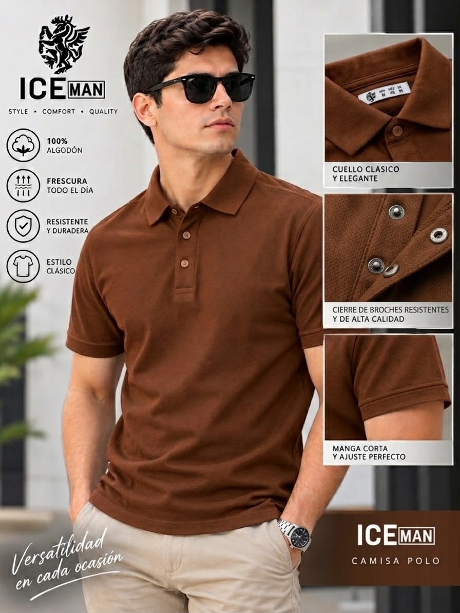 Camisa Ice Man Tipo polo Premium Cafe  NK33